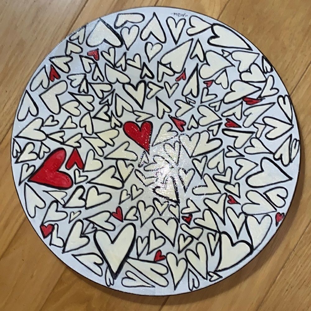Deb Peters ♥️ Hand Painted♥️ “Hearts” ❤️ Lazy Susan!